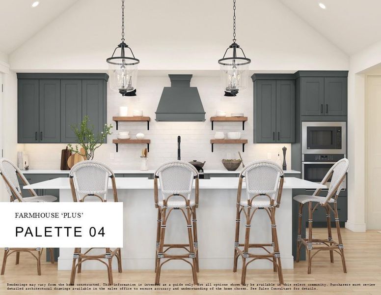 Farmhouse Look Palette 4 Selection Sheet (*Artist rendering used for illustration purposes only.) Farmhouse Look Palette 4 Selection Sheet (*Artist rendering used for illustration purposes only.)