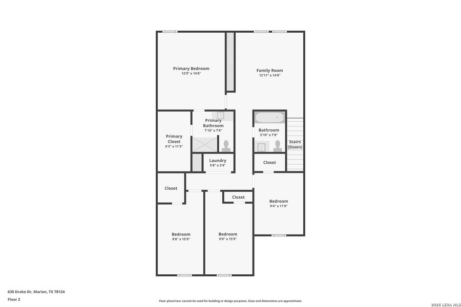 2D floor plan layout of this home in Grace Valley, Marion, TX (Image 4).