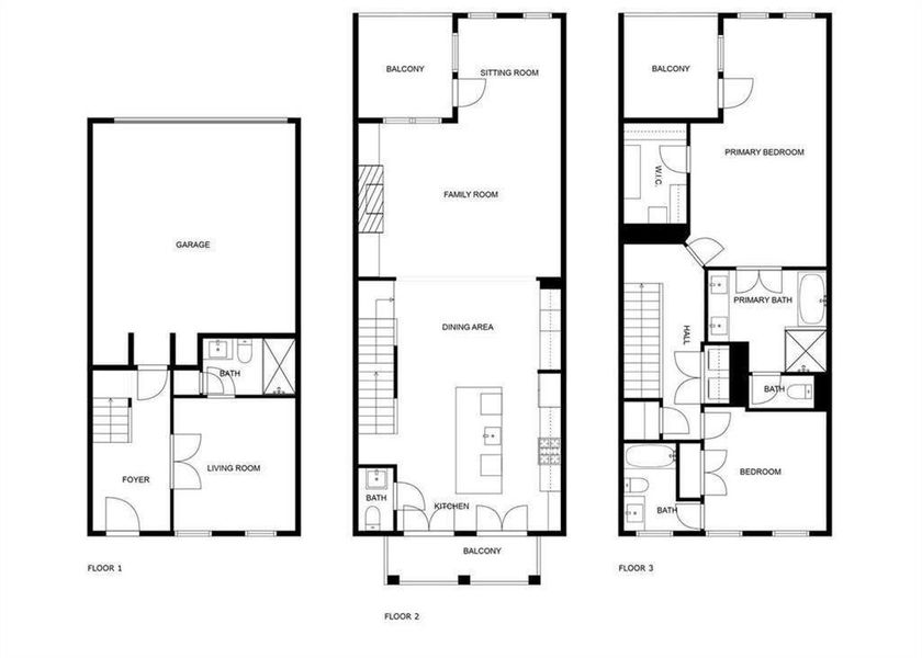 2D floor plan layout of this home in Towns on Thompson, Alpharetta, GA (Image 34).