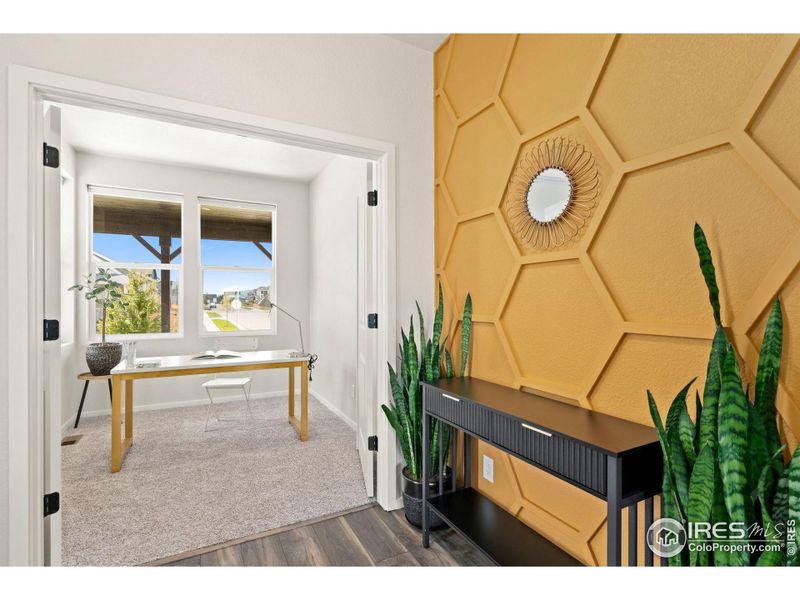 Entryway w/Pocket Office with Mountain Views