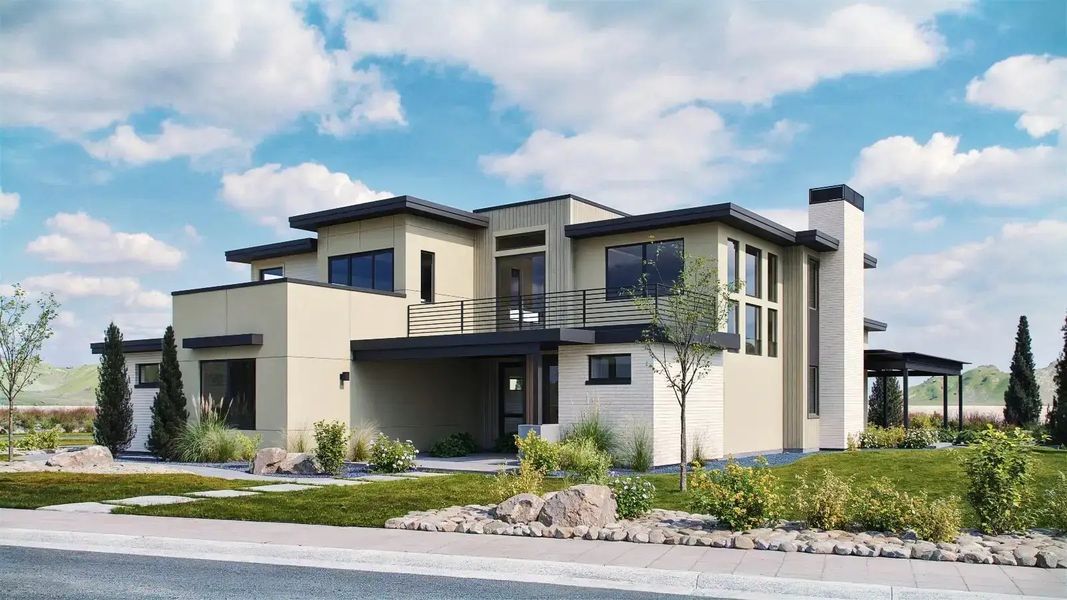 Representative exterior photo of a completed home built from the Cedar by Work Shop Colorado in Signature at Crystal Valley, Castle Rock, CO (Image 1).