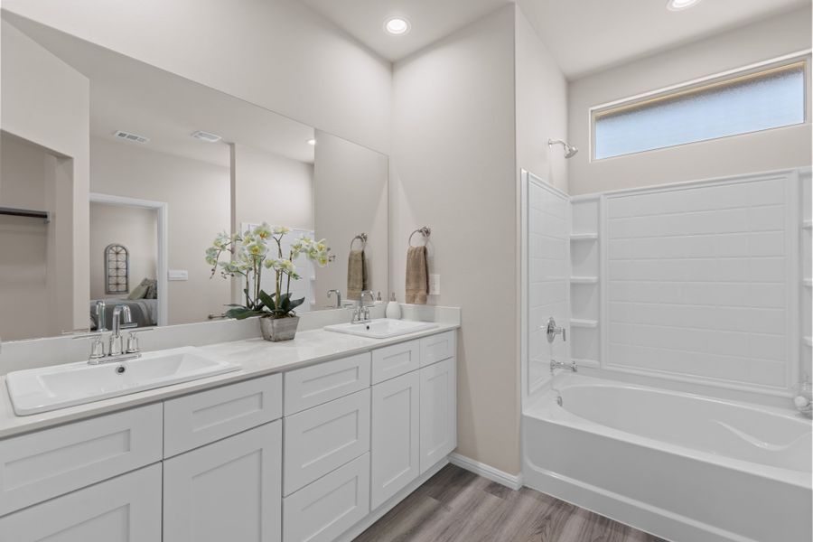 Representative furnished interior of a home built from the Oxford by D.R. Horton in Yukon Ridge, Odessa (Image 18). Representative furnished interior of a home built from the Oxford by D.R. Horton in Yukon Ridge, Odessa (Image 18).