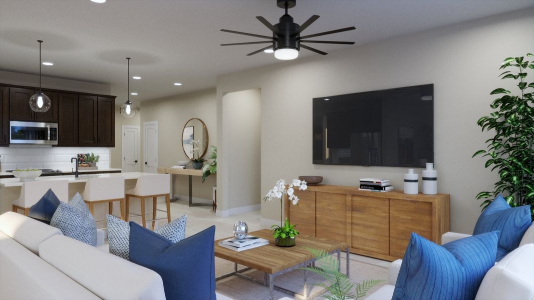 Representative furnished interior of a home built from the 4053 by Risewell Homes in Parkton Square, Kyle (Image 8).