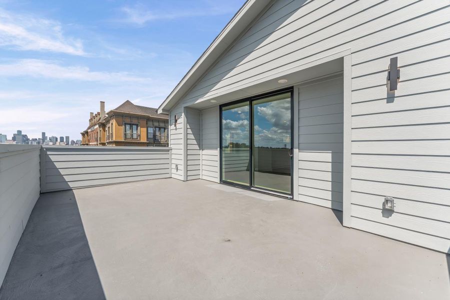 Exterior details and patio area of a home in , Houston (Image 35).