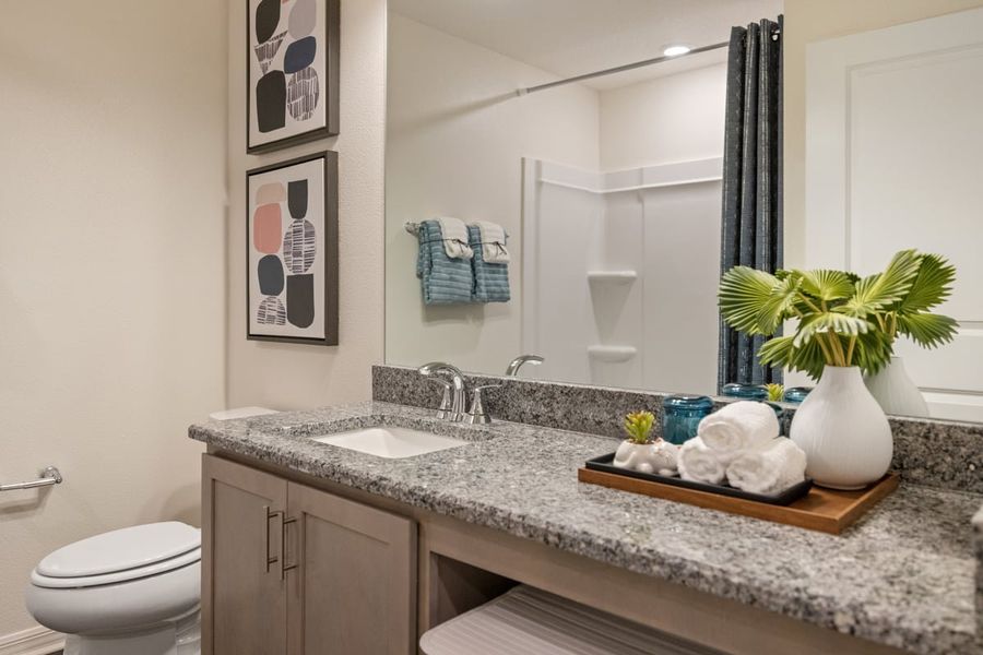 Extended vanity with granite countertop at bath 2 Extended vanity with granite countertop at bath 2