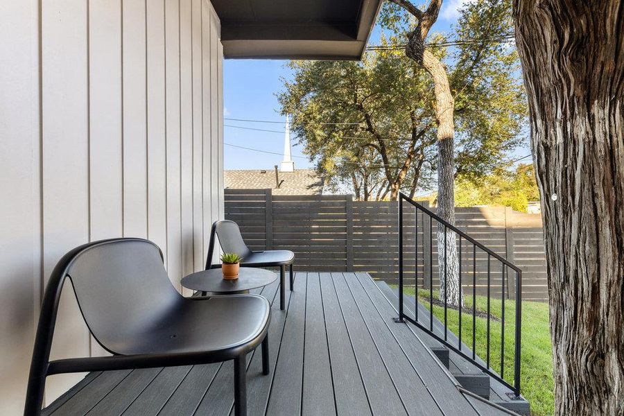 Exterior details and patio area of a home in , Austin (Image 22).