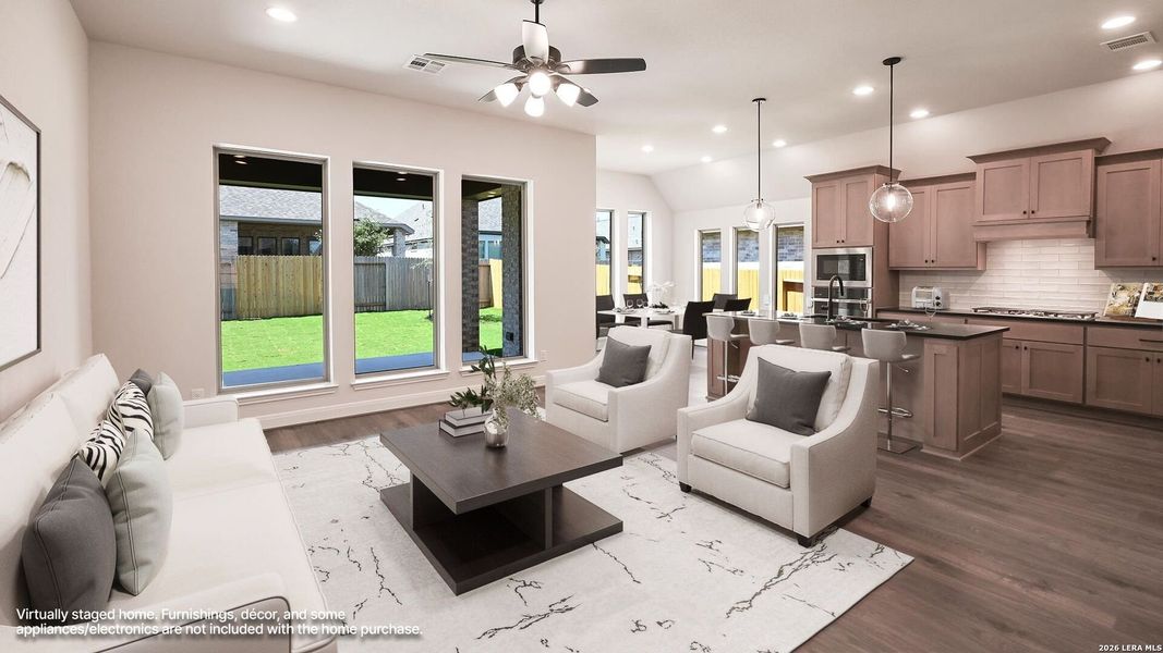 Furnished interior view inside a new home in Meadows of Mill Creek, Seguin (Image 13). Furnished interior view inside a new home in Meadows of Mill Creek, Seguin (Image 13).