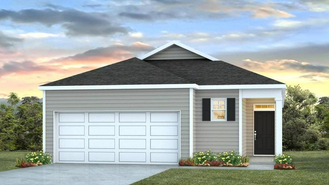 Front exterior of a new home in Rice Hope, Port Wentworth, GA, highlighting curb appeal (Image 25). Front exterior of a new home in Rice Hope, Port Wentworth, GA, highlighting curb appeal (Image 25).