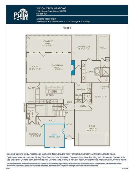 Electra Floorplan *Model representation* Electra Floorplan *Model representation*