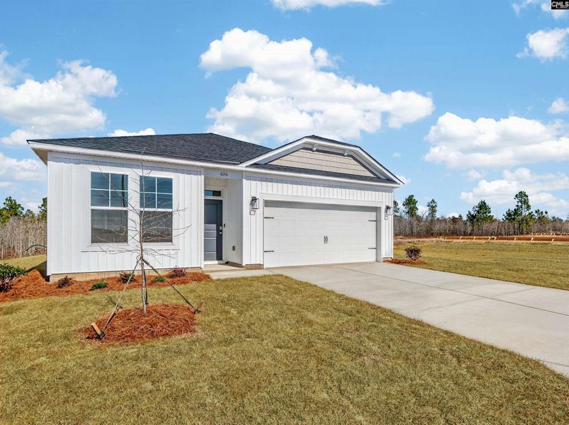 Front exterior of a new home in Old Charleston Acres, Pelion, SC, highlighting curb appeal (Image 21).