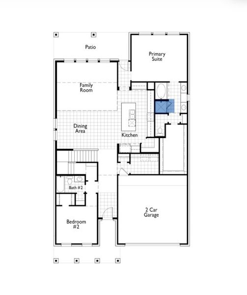 2D floor plan layout for the Redford by Highland Homes in Monterra, Rockwall, TX (Image 25).