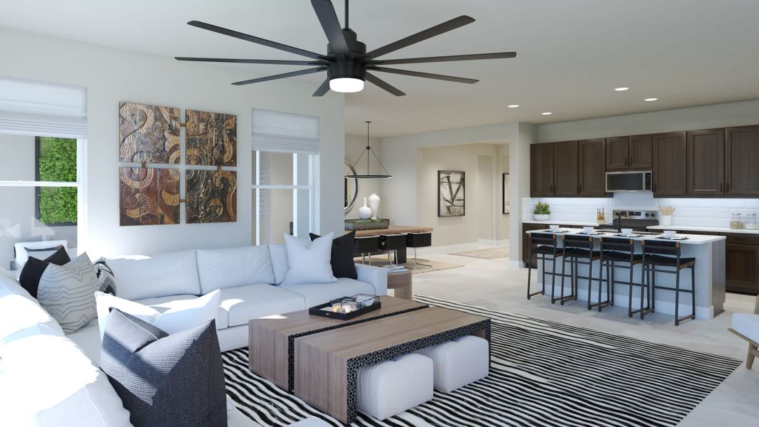 Great Room & Kitchen | Skyview | Courtyards at Waterstone | New homes in Palm Bay, FL | Landsea Homes