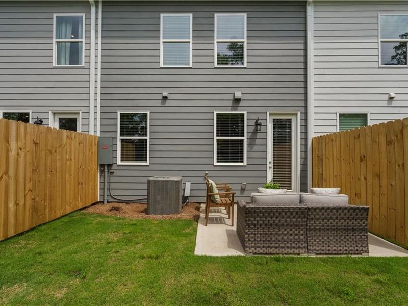 Exterior details and patio area of a home in Stegall Village, Emerson (Image 30).