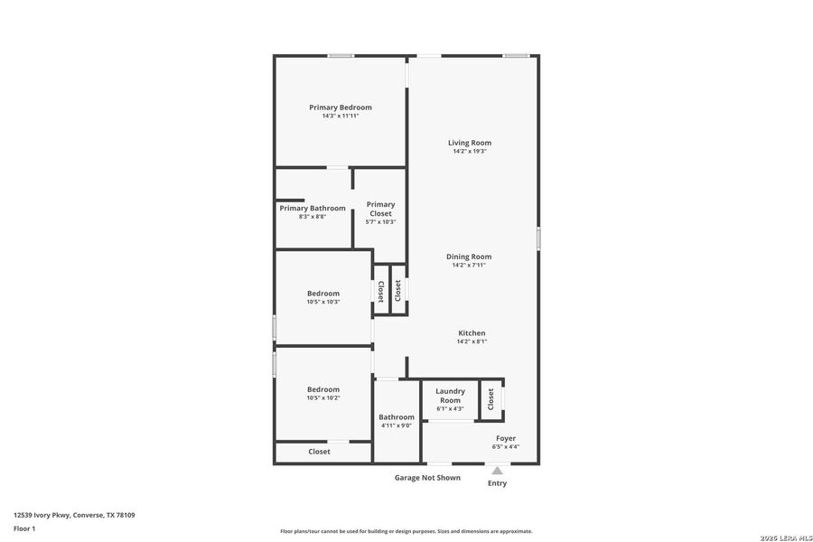 2D floor plan layout of this home in Avenida, Converse, TX (Image 3).