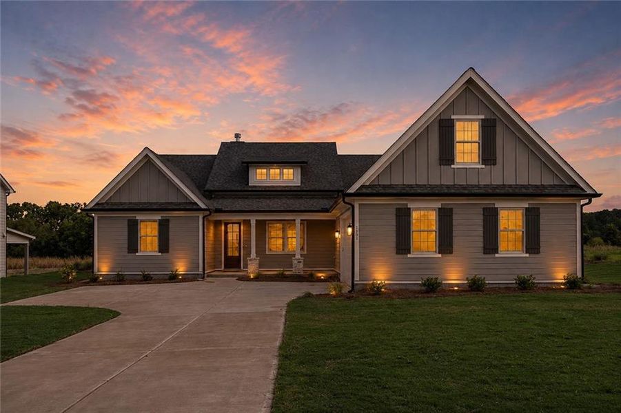 Front exterior of a new home in , Madison, GA, highlighting curb appeal (Image 26). Front exterior of a new home in , Madison, GA, highlighting curb appeal (Image 26).