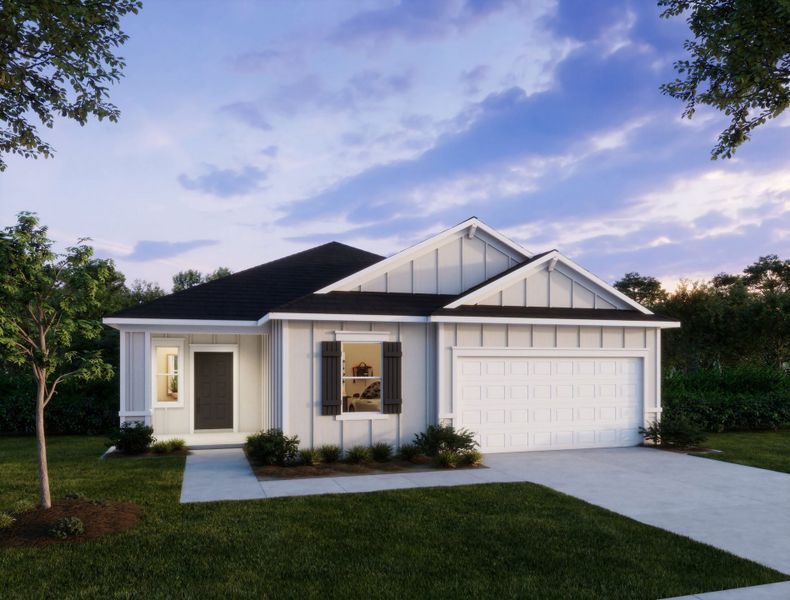 Representative exterior photo of a completed home built from the Ashton by Maronda Homes in Seminole Bend, Pensacola, FL (Image 7).