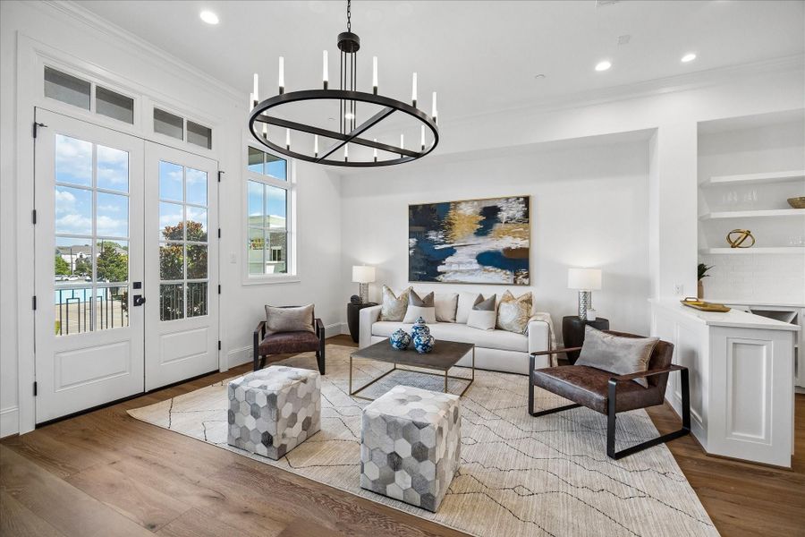 Furnished interior view inside a new home in , Southside Place (Image 10). Furnished interior view inside a new home in , Southside Place (Image 10).