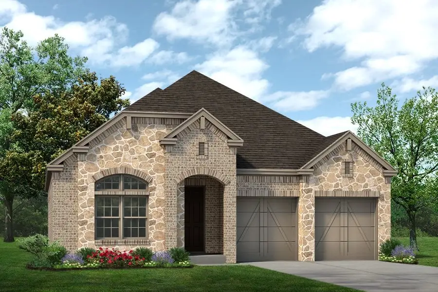 Representative exterior photo of a completed home built from the Ashstone by Sandlin Homes in Lakesong, Midlothian, TX (Image 4). Representative exterior photo of a completed home built from the Ashstone by Sandlin Homes in Lakesong, Midlothian, TX (Image 4).