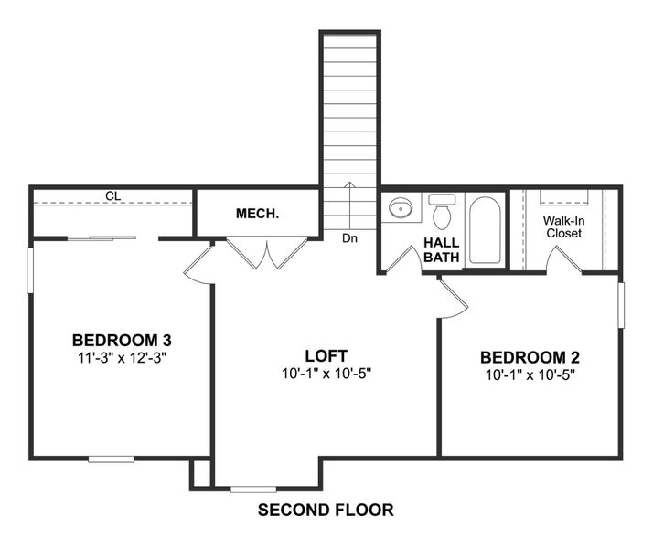 2D floor plan layout for the Sweet Pea by K. Hovnanian® Homes in Aspire at Reunion, Newark, TX (Image 5). 2D floor plan layout for the Sweet Pea by K. Hovnanian® Homes in Aspire at Reunion, Newark, TX (Image 5).