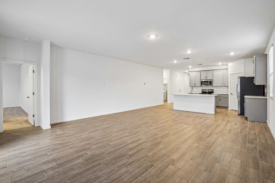Great room and kitchen