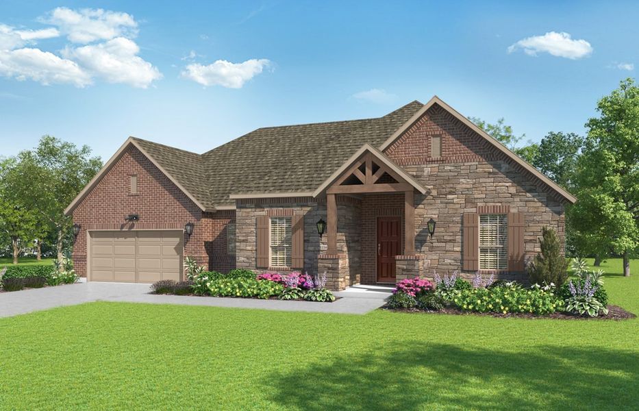 Representative exterior photo of a completed home built from the Toscana by Ladera Texas in Ladera Little Elm, Little Elm, TX (Image 9).