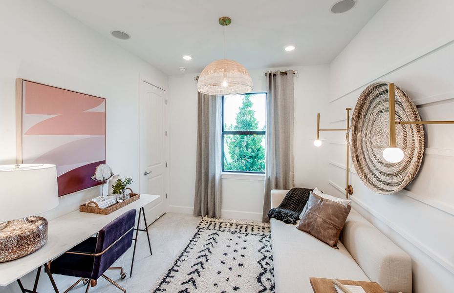 Flex room shown as a den, a perfect for a home office