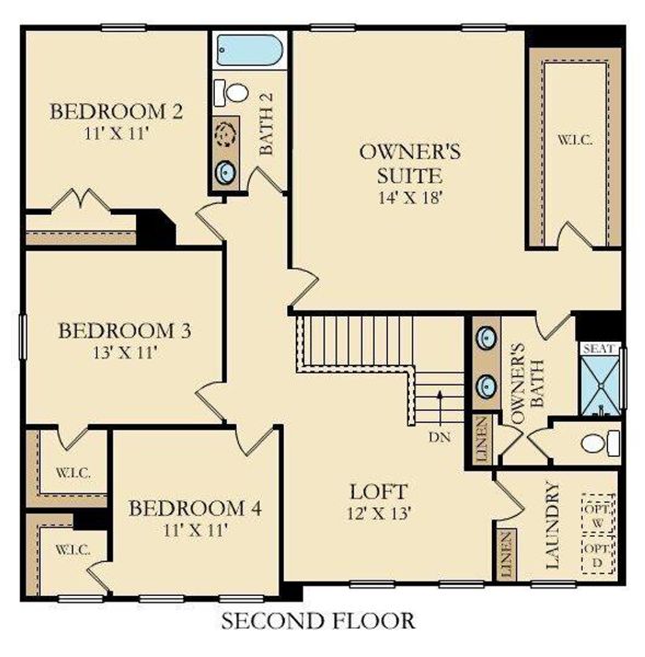 2D floor plan layout of this home in Cypress Preserve, Moncks Corner, SC (Image 3).