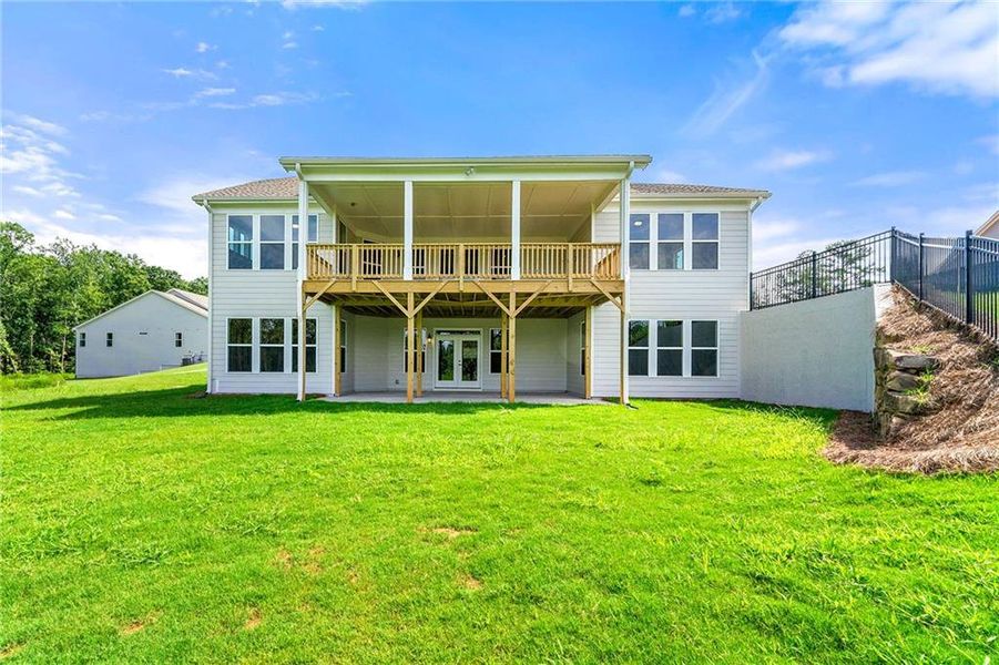 Front exterior of a new home in Cresswind Georgia at Twin Lakes, Hoschton, GA, highlighting curb appeal (Image 19). Front exterior of a new home in Cresswind Georgia at Twin Lakes, Hoschton, GA, highlighting curb appeal (Image 19).