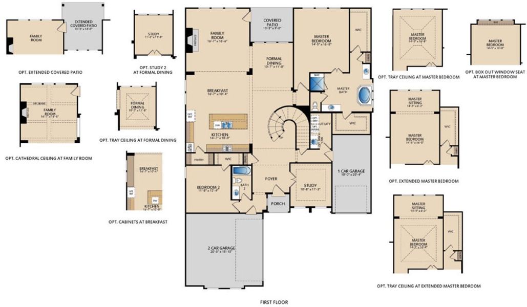 2D floor plan layout for the Brennan II by Pacesetter Homes in Nelson Lake, Rockwall, TX (Image 3).
