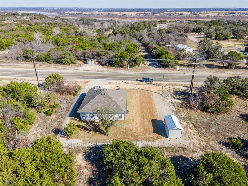 Birds eye view of property