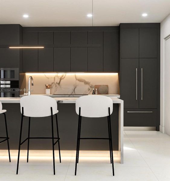 Furnished interior view inside a new home in , Miami Springs (Image 9).