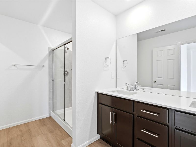Furnished interior view inside a new home in Skyview at High Point, Aurora (Image 8).