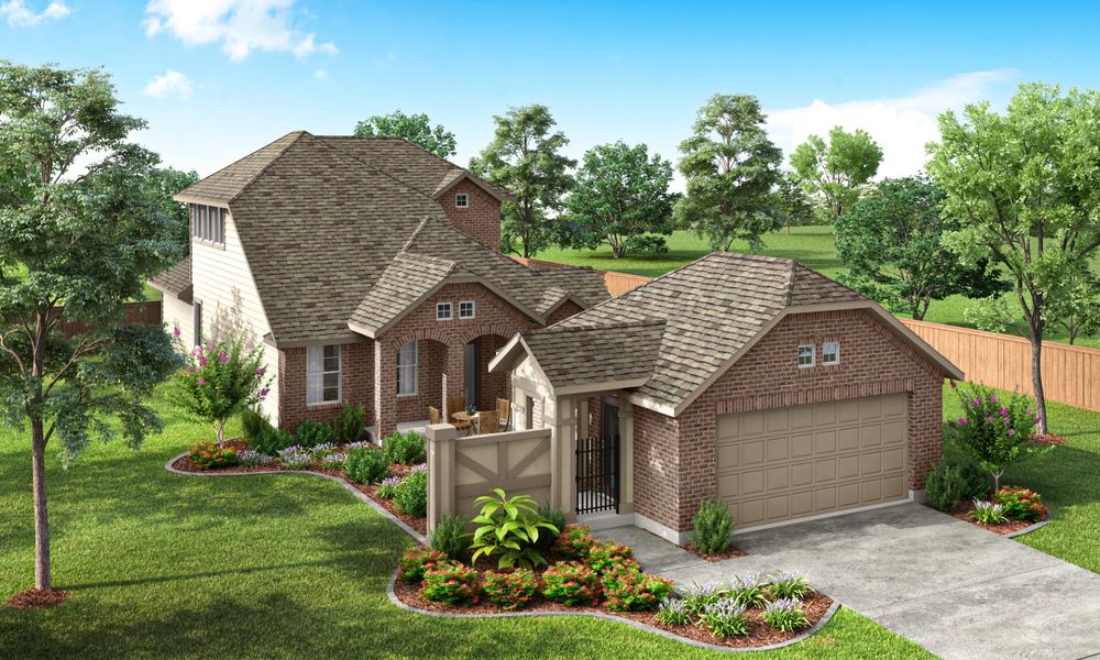 Representative exterior photo of a completed home built from the Majestic by Pacesetter Homes in Leonard Trails, Anna, TX (Image 21). Representative exterior photo of a completed home built from the Majestic by Pacesetter Homes in Leonard Trails, Anna, TX (Image 21).