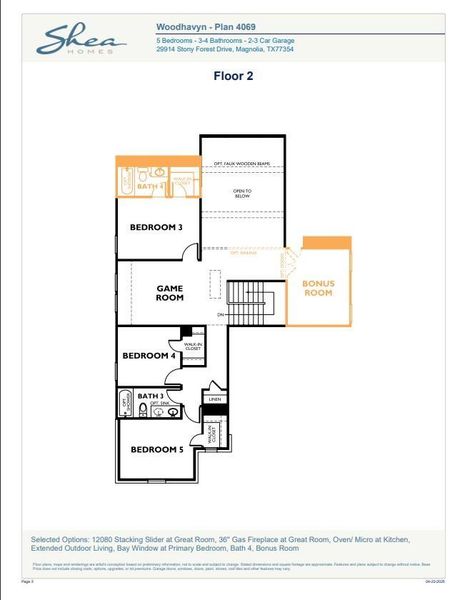 2D floor plan layout of this home in , Magnolia, TX (Image 3).