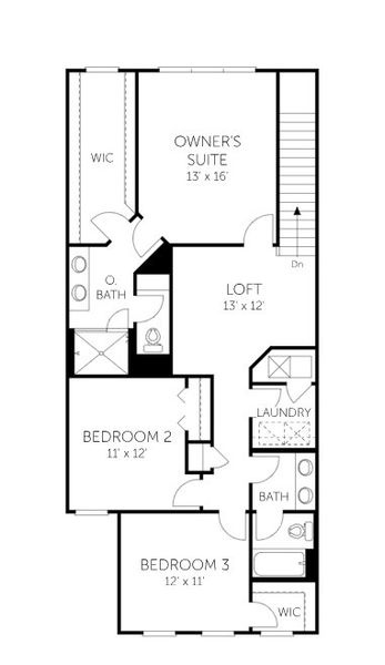 2D floor plan layout for the Coral - Townhomes by Dream Finders Homes in Brook Forest - Townhomes, St. Augustine, FL (Image 5).