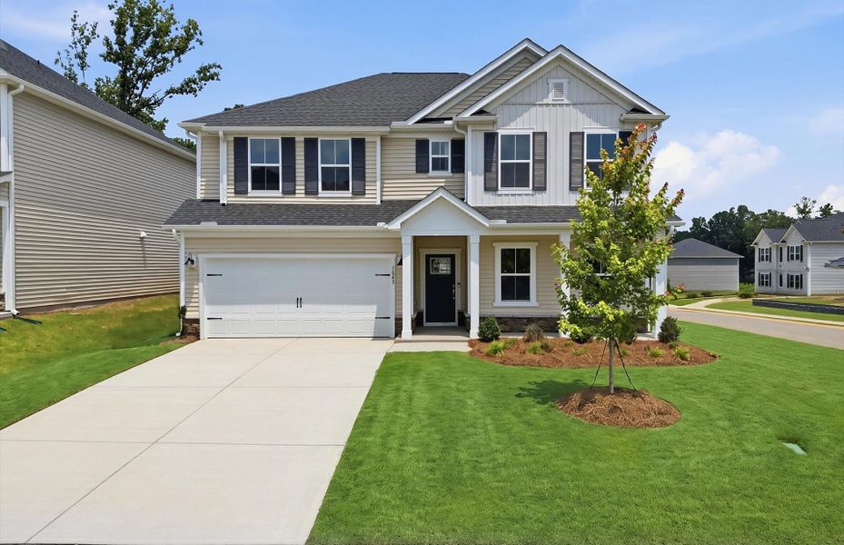 Front exterior of a new home in Briarwood Reserve, Spartanburg, SC, highlighting curb appeal (Image 18).