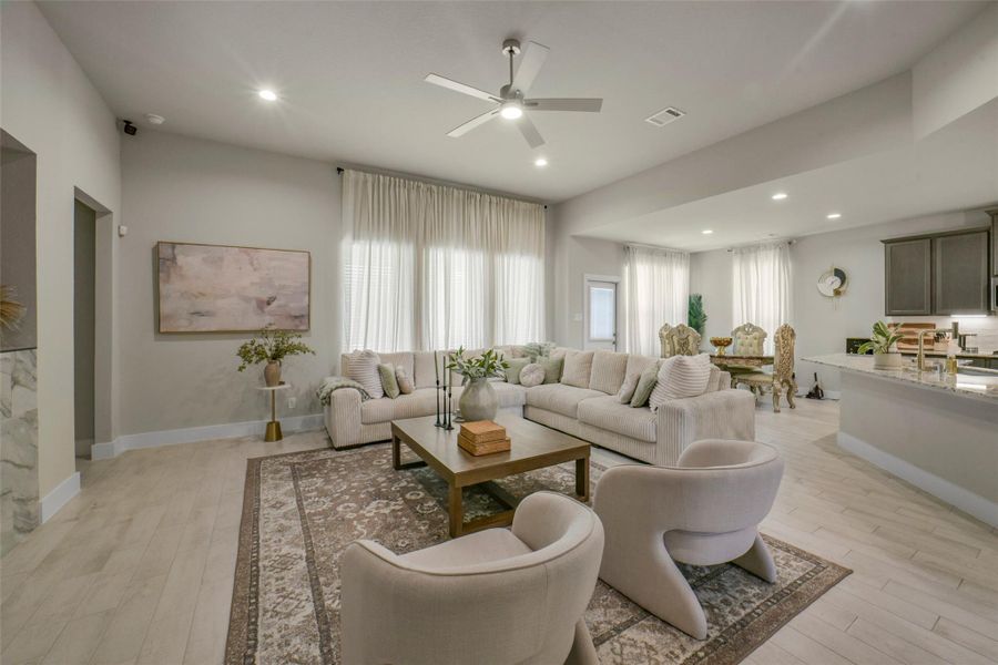 Spacious family room designed for everyday comfort.