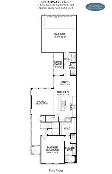 2D floor plan layout for the Broadway by Landon Homes in Fields - East Village, Frisco, TX (Image 4).