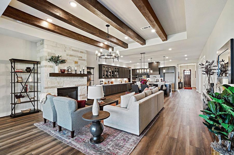 Representative furnished interior of a home built from the Bergamot by Caldwell Homes in The Highlands, Porter (Image 13). Representative furnished interior of a home built from the Bergamot by Caldwell Homes in The Highlands, Porter (Image 13).