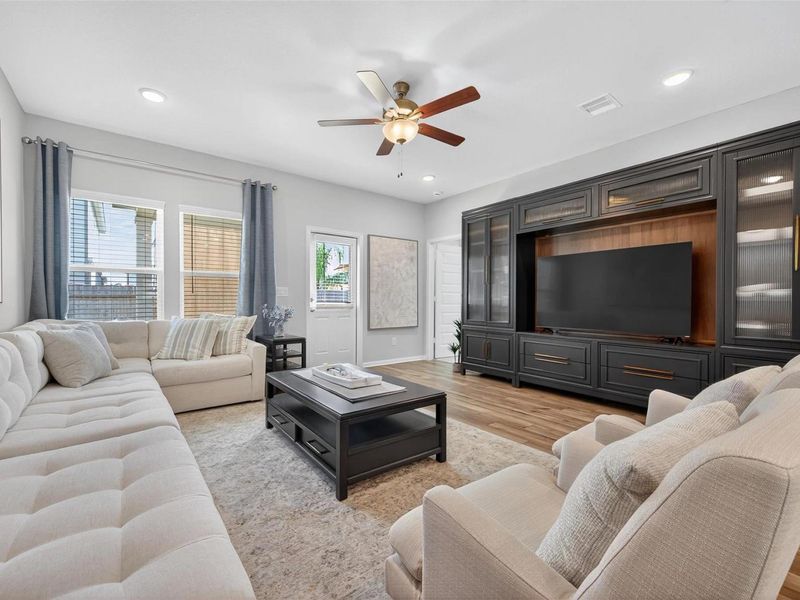 Furnished interior view inside a new home in Lakes at Black Oak, Magnolia (Image 16). Furnished interior view inside a new home in Lakes at Black Oak, Magnolia (Image 16).
