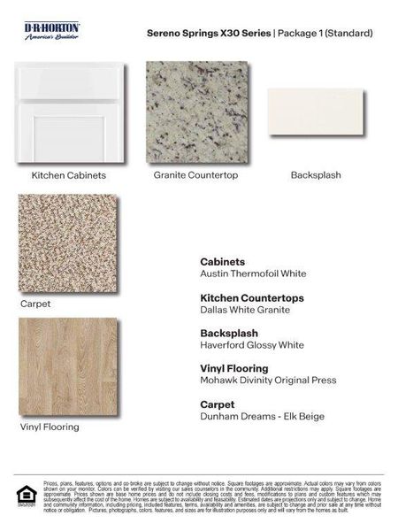 Materials commonly used for homes built from the The Grace by D.R. Horton in Sereno Springs, Adkins (Image 43).