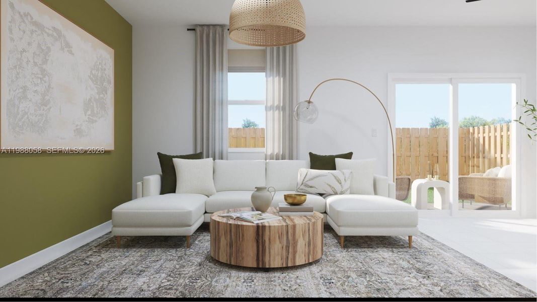 Furnished interior view inside a new home in Altamira, Homestead (Image 4).