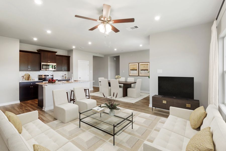 Representative furnished interior of a home built from the Colorado by Omega Builders in Hillside Village, Temple (Image 4).