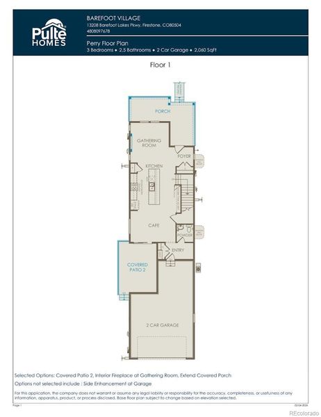 2D floor plan layout of this home in Barefoot Village, Firestone, CO (Image 5).