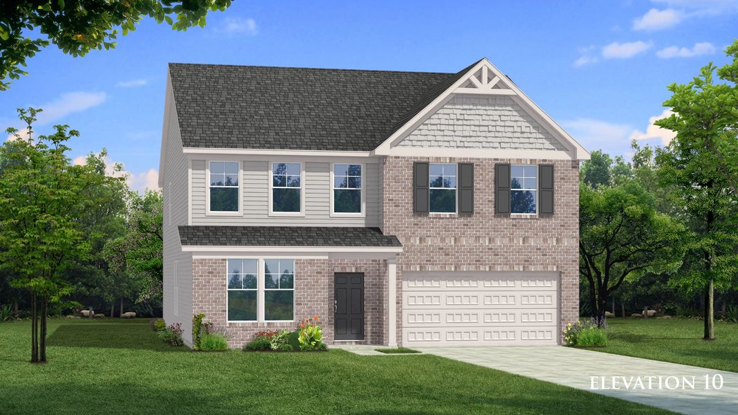 Representative exterior photo of a completed home built from the Everest III by DRB Homes in Westminster, Covington, GA (Image 18). Representative exterior photo of a completed home built from the Everest III by DRB Homes in Westminster, Covington, GA (Image 18).