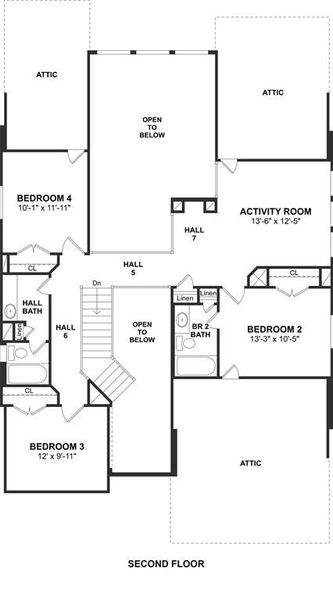 The Easton II floor plan by K. Hovnanian Homes. 2nd floor shown. *Prices, plans, dimensions, features, specifications, materials, and availability of homes or communities are subject to change without notice or obligation.