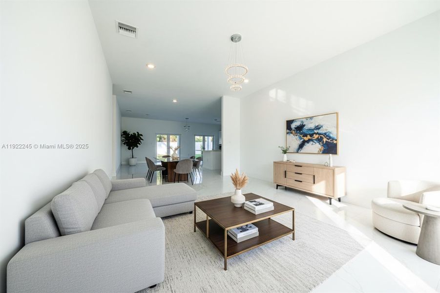 Furnished interior view inside a new home in , Homestead (Image 3). Furnished interior view inside a new home in , Homestead (Image 3).