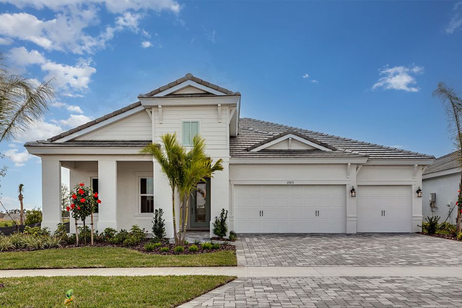 Representative exterior photo of a completed home built from the Islamorada I by Homes by WestBay in North River Ranch, Parrish, FL (Image 24).