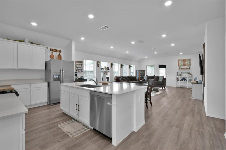 Beautiful Spacious Kitchen open to the Living Area