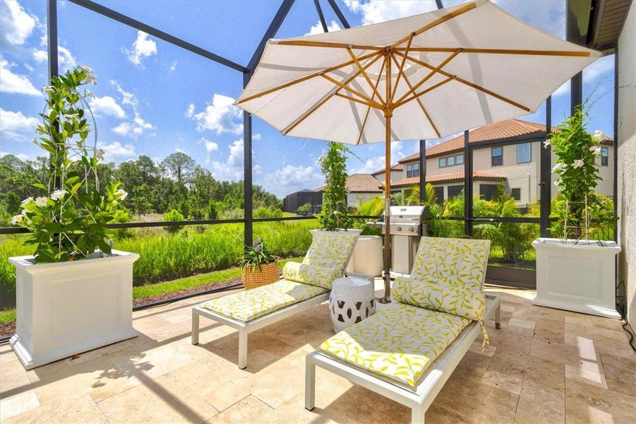 Exterior details and patio area of a home in Crosswind Ranch, Parrish (Image 46).